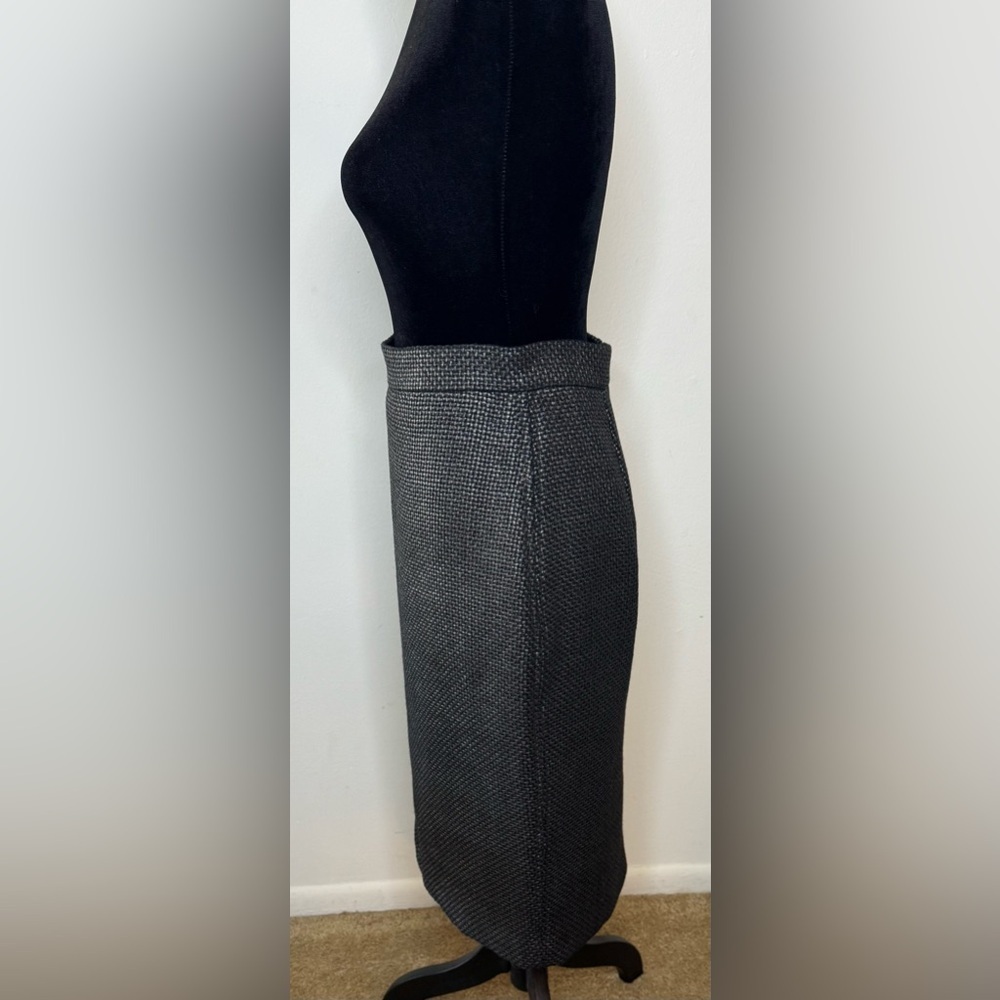 Banana Republic Dark Gray preppy Tweed Look pencil skirt lined zipper back 2 EC - Picture 5 of 10